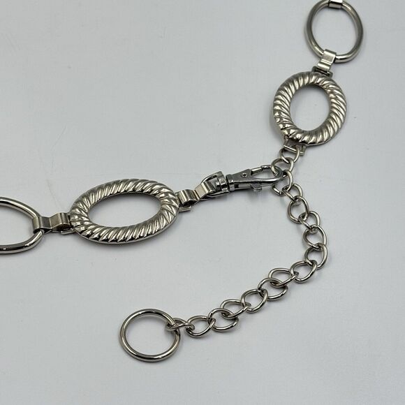 Womens Silver-Tone Oval Link Belt – Adjustable Chain Belt for Dresses & Jeans - Picture 8 of 16